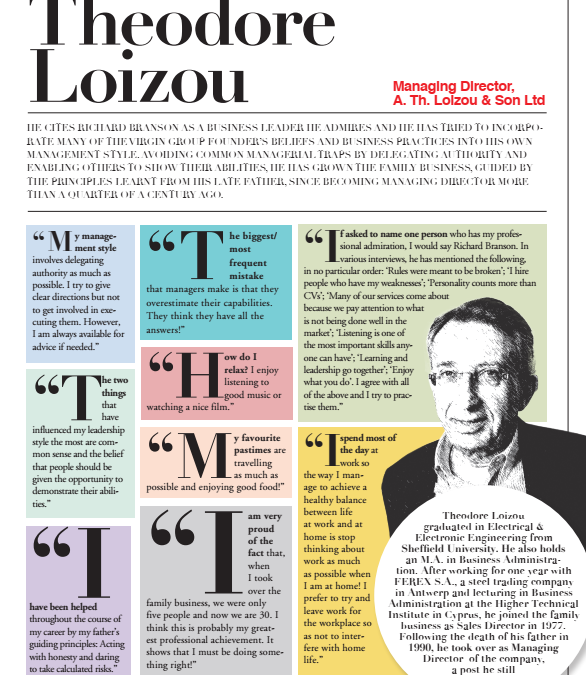 Theodore Loizou, the Managing Director of A.Th.Loizou & Son Ltd and ATHLOS System Integrators Ltd